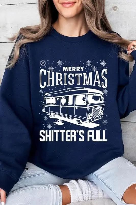 Merry Christmas Shitter's Full Graphic Sweatshirts - Love Salve